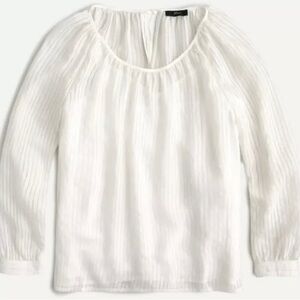NWT J. Crew Women's Tie-Back Top in Shadow Stripe Ivory Sz Small AJ473